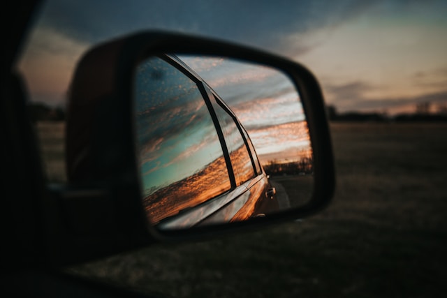 rearview mirror of a car