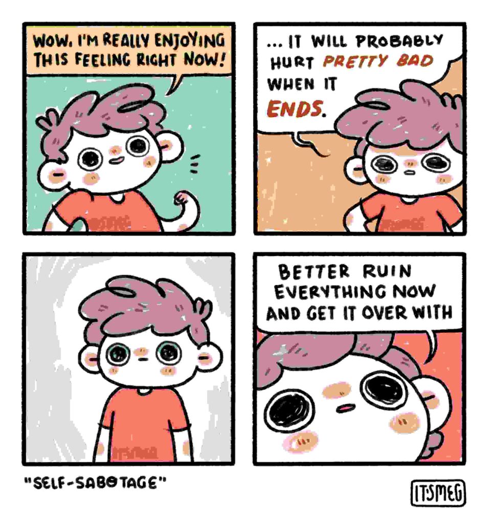 self sabotage funny comic